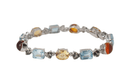 Bracelet Bracelet in white gold and fine stones 58 Facettes 31746