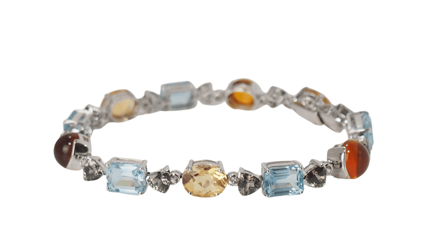 Bracelet Bracelet en or blanc et pierres fines 58 Facettes 31746