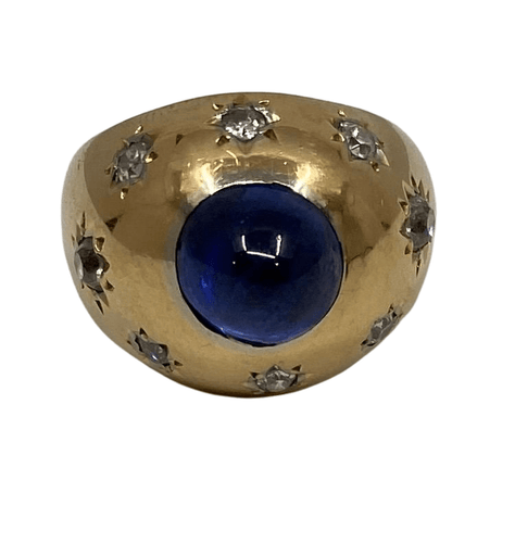 Bague 53 Bague en Or jaune & saphir cabochon 58 Facettes