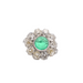 Ring 51 Ring Yellow gold Platinum Emerald cabochon Diamonds 58 Facettes 24464-25440