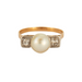 Ring 61 2 gold ring Pearl Diamonds 58 Facettes EL2-50