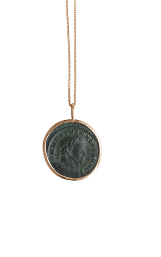 Collier Pendentif collier pièce romaine Maximien Hercule 58 Facettes