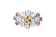 Ring 54 Citrine Topaz and white sapphires ring 58 Facettes 111-28982-48