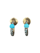 Boucles d'oreilles POMELLATO - Créoles Or Turquoises Zircons 58 Facettes