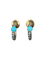 Boucles d'oreilles POMELLATO - Créoles Or Turquoises Zircons 58 Facettes