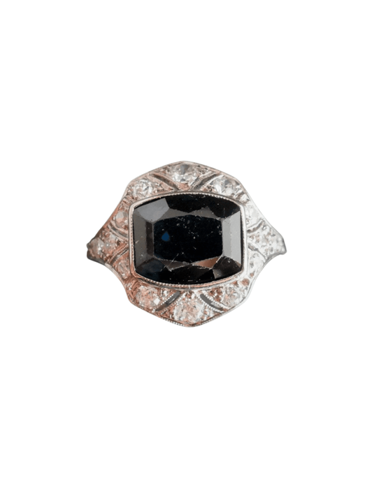 Bague 54.5 Bague Saphir et Diamants, Monture Platine 58 Facettes Bague Saphir et