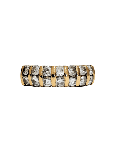 Bague 59 Bague diamants double rang 58 Facettes 1-637/2