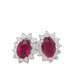 Earrings White gold, ruby ​​and diamond earrings 58 Facettes 32242
