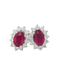 Boucles d'oreilles Boucles d'oreilles en or blanc, rubis et diamants 58 Facettes 32242