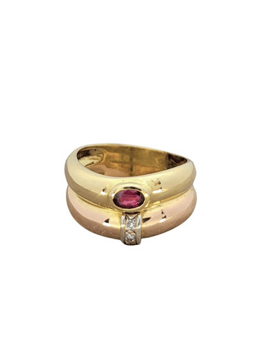 Bague Bague en or jaune diamants et tourmaline 58 Facettes 18709