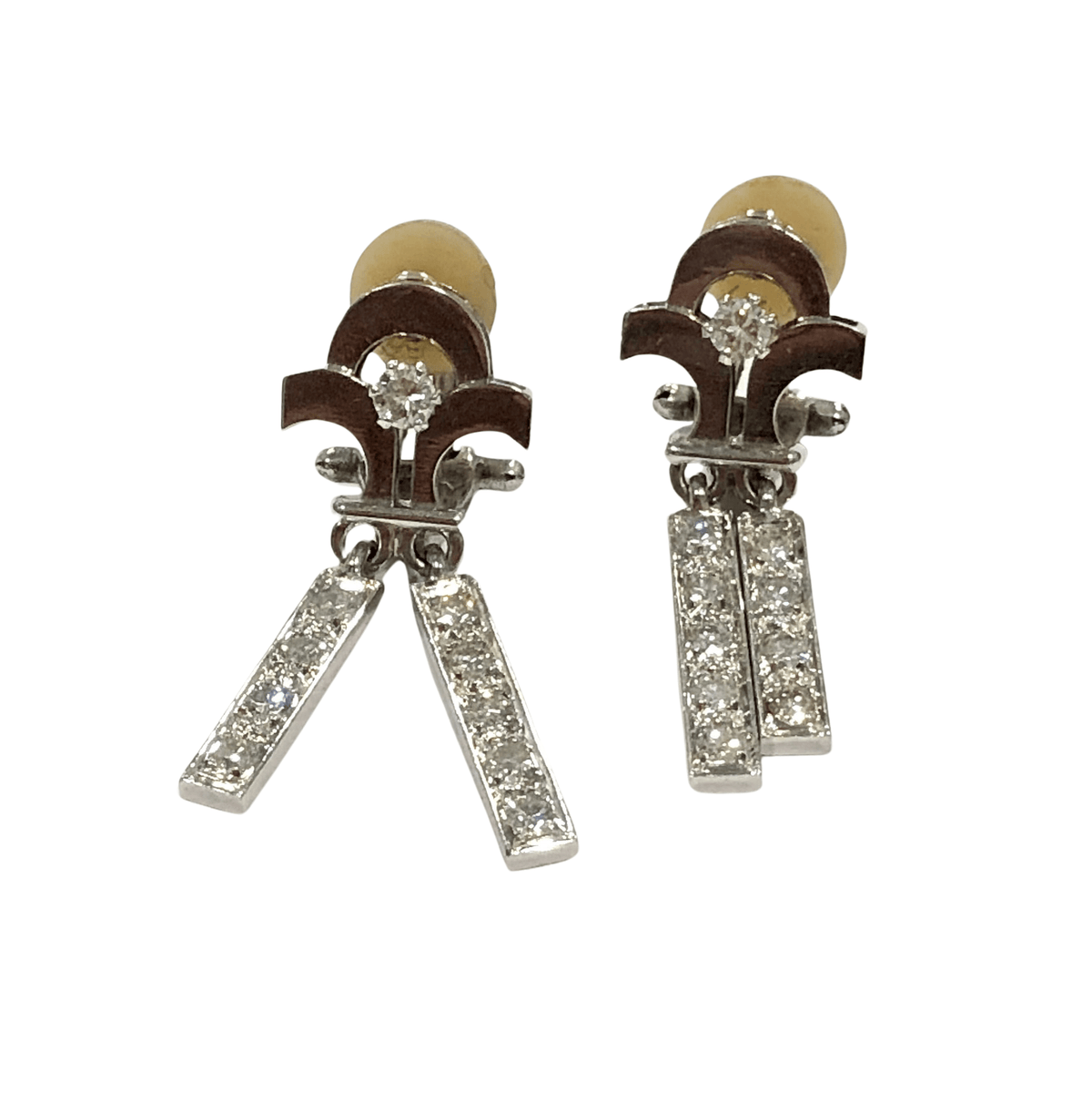 Parure Broche + Boucles D'oreilles Clip En Bakélite Années 60 - Noir Et Blanc - Occasion