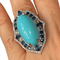 Bague 54 Importante bague Turquoise Diamants Saphirs 58 Facettes