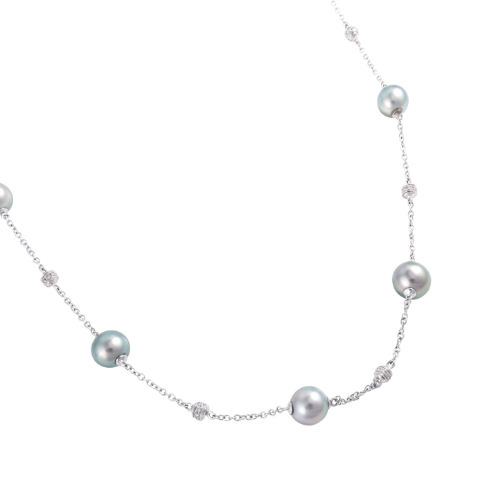 Collier SAUTOIR PERLES DE TAHITI ET DIAMANTS 58 Facettes LP 889