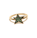 Ring 54 DJULA Gold star ring and green sapphires 58 Facettes