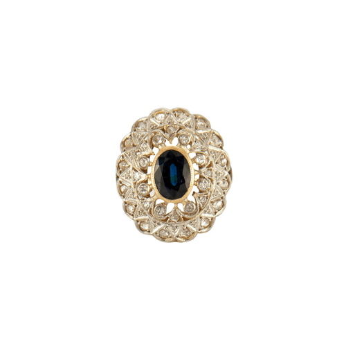 Bague 58 BAGUE ART DÉCO SAPHIR DIAMANTS 58 Facettes