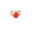 Bague Bague en Or jaune & Corail cabochon 58 Facettes AA 1385
