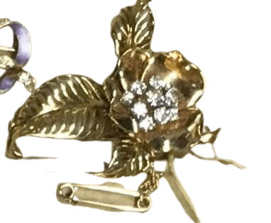 Broche Broche diamant Aubépine et or jaune 58 Facettes CEY27