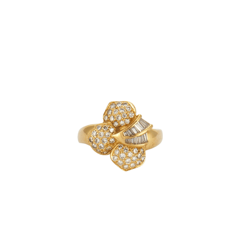 Bague 51 Bague fleur or jaune, diamants 58 Facettes HS20988
