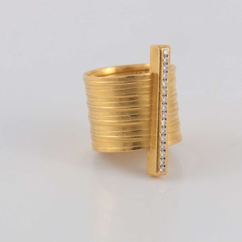 Bague Bague Large Ligne Diamants 58 Facettes 1