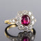 Bague 55 Bague rubis entourage diamants 58 Facettes CQ596-51