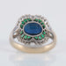 Ring 53 Marguerite Ring Sapphire Emeralds Diamonds White gold 58 Facettes 1