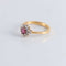 Bague 53 Bague Marguerite Rubis et 12 Diamants 58 Facettes FM63