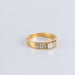Ring 53 Yellow gold ring Round and baguette diamonds 58 Facettes FM70