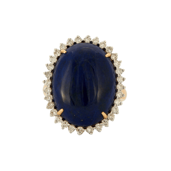 Bague 55 bague lapis lazuli pavage diamants 58 Facettes 7231