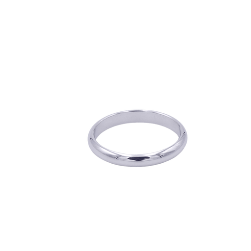 Bague 54 Alliance demi-jonc or blanc 3mm 58 Facettes 330572