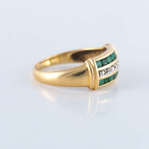 Bague 57 Bague Ligne Emeraudes Diamants 58 Facettes JE131