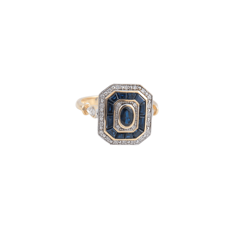 Bague Bague style Art Déco Saphirs Diamants 58 Facettes PVE1