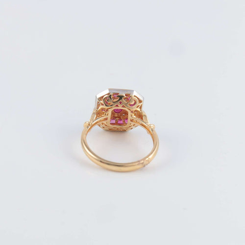 Bague 53.5 Bague Style Art Déco Rubis  Diamants 58 Facettes 1