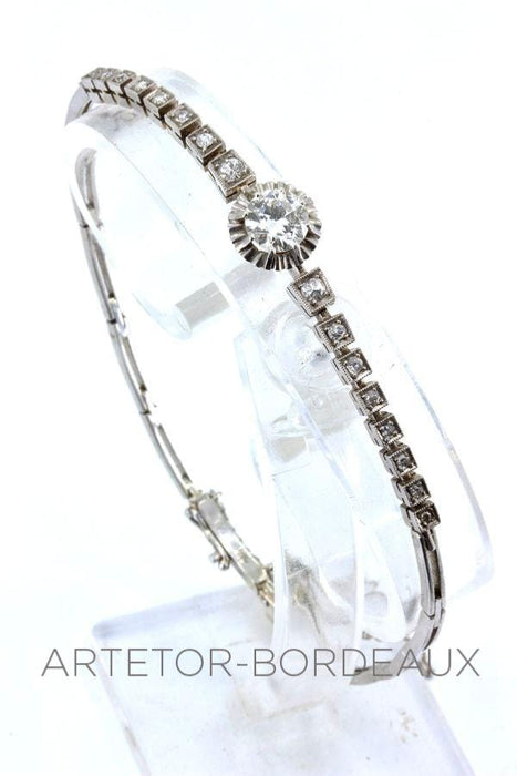 Bracelet articulé Art Déco diamants