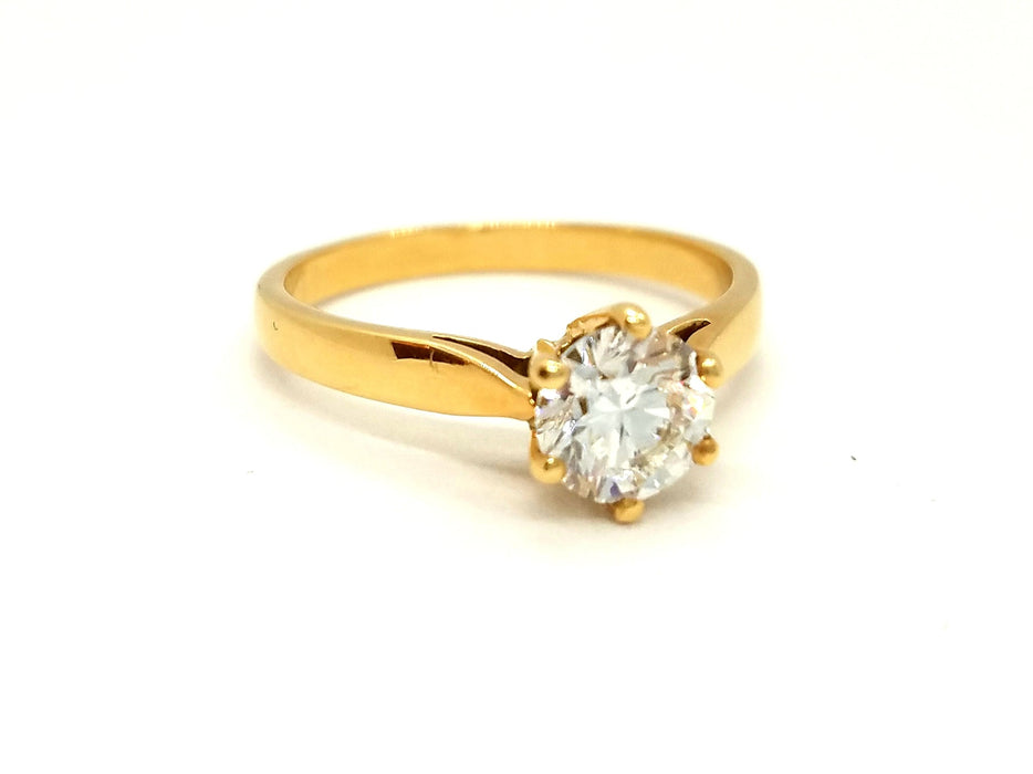 Bague 57 Bague Solitaire Or jaune Diamant 58 Facettes 813001CN