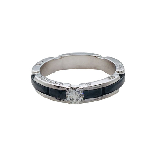 Ring 56 Chanel ring "Ultra" model in white gold, black ceramic, diamond. 58 Facettes 28877-1