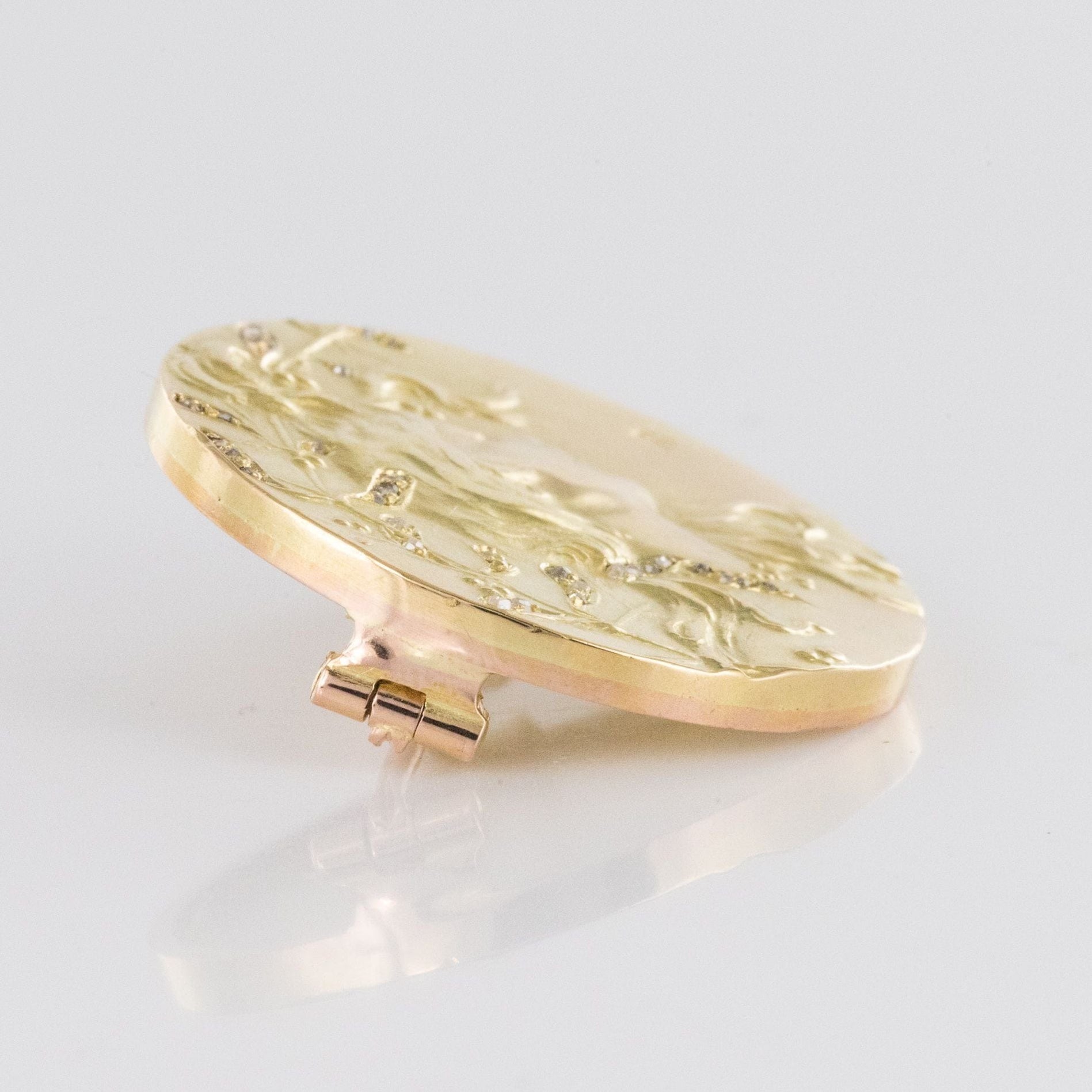 Broche Ancienne Vercingétorix Gallia - Or FIX Plaqué Or Multicouche - Vintage