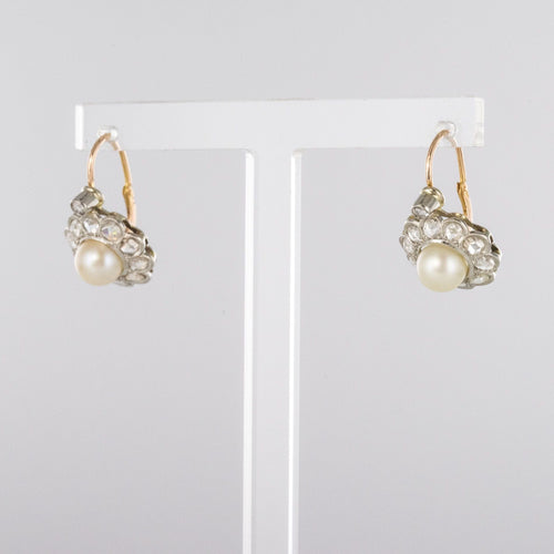 Boucles d'oreilles Boucles d'oreilles anciennes perles diamants 58 Facettes 20-194