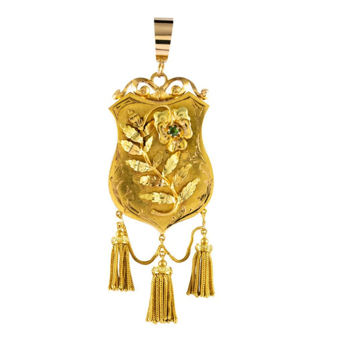 Pendentif Médaillon ancien écu et décors floraux 58 Facettes 19-490