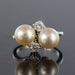 Ring 54 Pearl and diamond ring you and me 58 Facettes 17-129-54-1