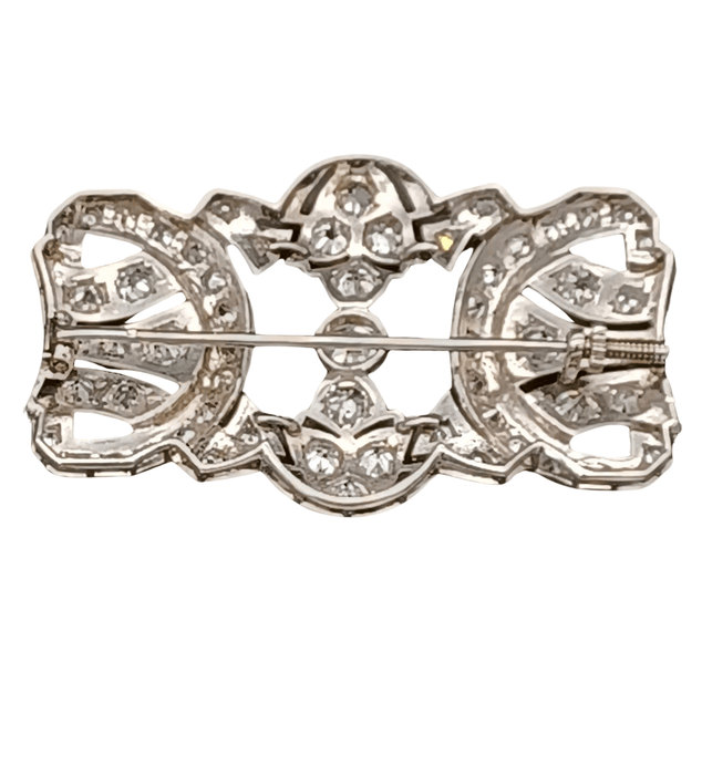 Broche Broche Or Platine Diamants années 1900 58 Facettes