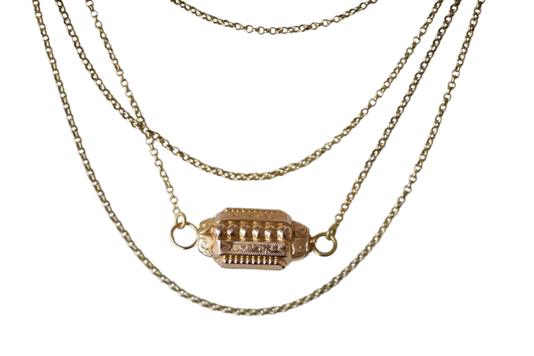 Collier Collier sautoir fermoir barillet or 58 Facettes