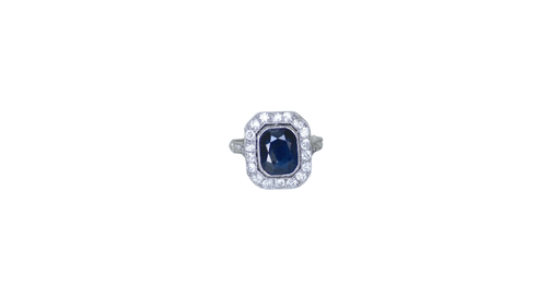 Ring 50.5 Art Deco Sapphire and diamond ring 58 Facettes