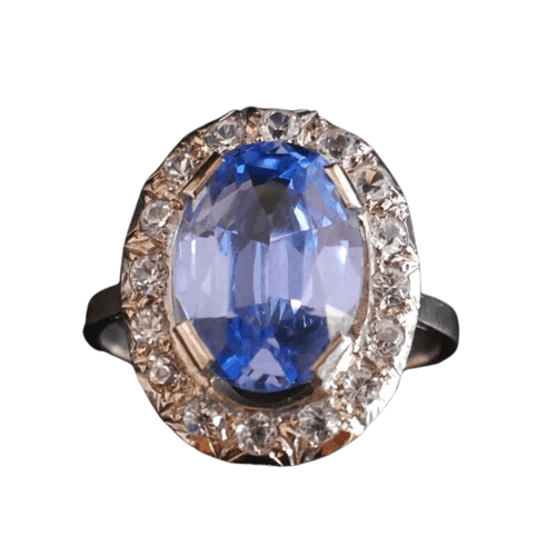 Bague 54.5 Bague Or blanc, Topazes & pierres blanches 58 Facettes