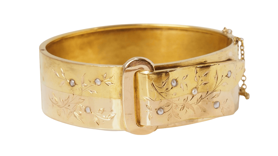 Bracelet Bracelet en Or rose et jaune, et Perles fines 58 Facettes 28869