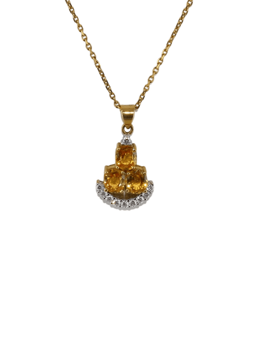 Pendentif Pendentif Citrines et diamants 58 Facettes