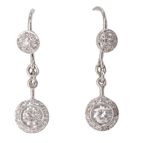 Boucles d'oreilles 23mm Pendants d'oreilles en or blanc et diamants 58 Facettes 31301