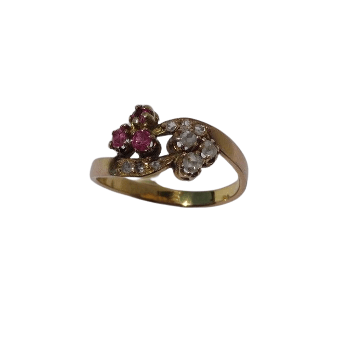 Bague Bague porte-bonheur trèfle diamant rubis 58 Facettes