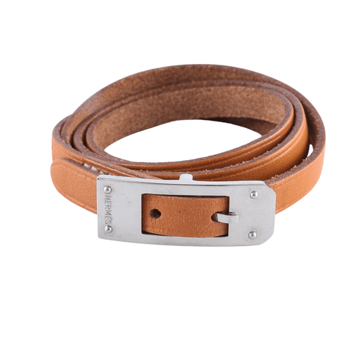 Bracelet Bracelet Hermès Triple Tour Camel et Boucle Plaque Kelly 58 Facettes 515