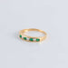 Ring 54 Half-alliance yellow gold Diamonds Emeralds 58 Facettes FM125