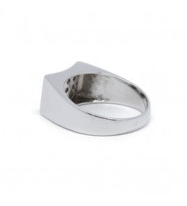 Bague 55 / Blanc/Gris / Or 750 Bague pavage Diamants 58 Facettes 210037R